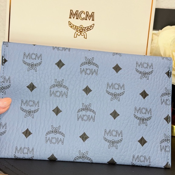 (PICK your Color) MCM Blue OR Tan Monogram Clutch- Novelty (price is for one) - Picture 6 of 13